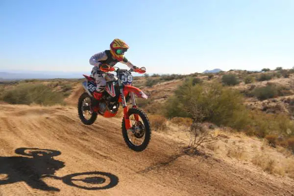 motocross rider in midair during a race